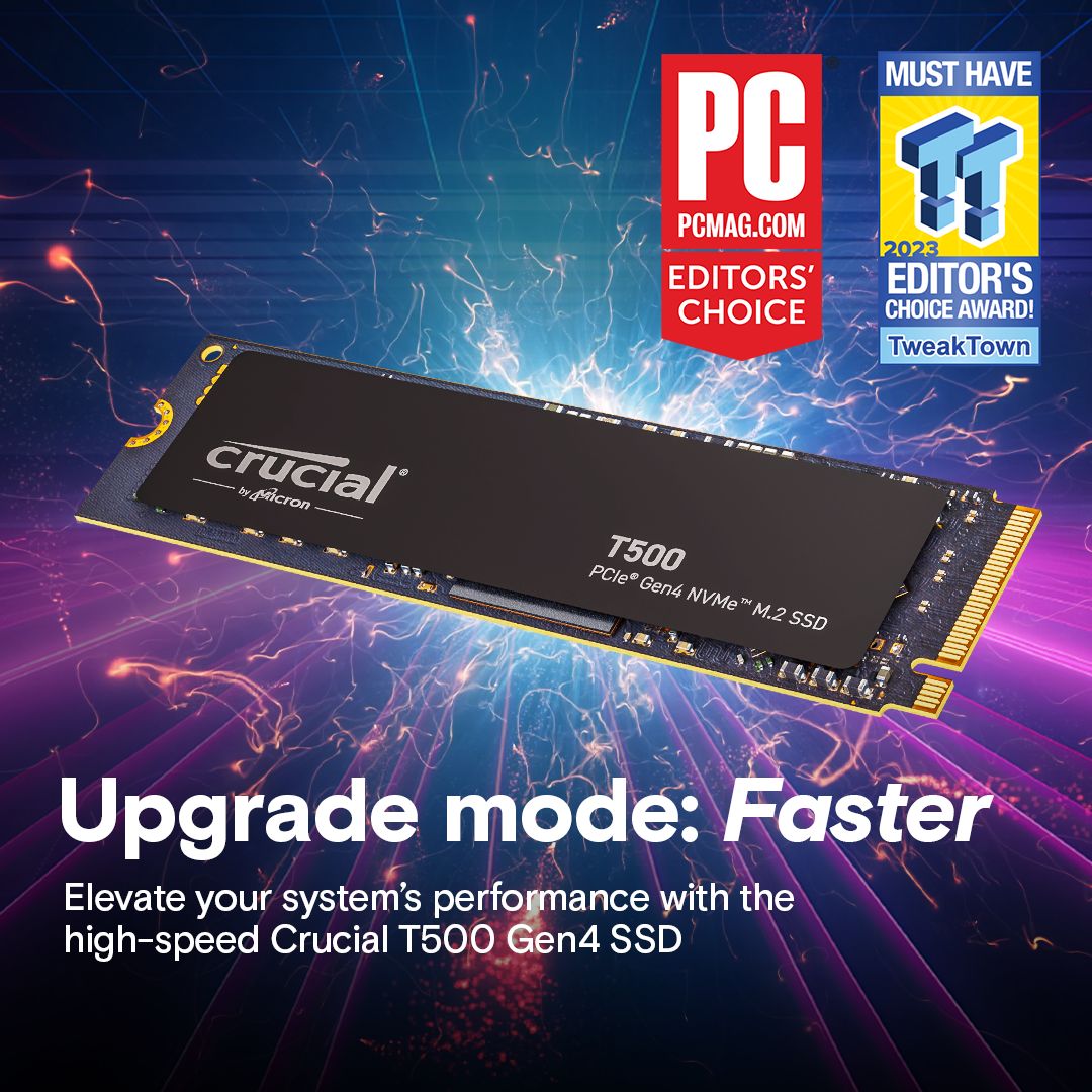 Crucial T500 2TB PCIe Gen4 NVMe M.2 SSD- view 2